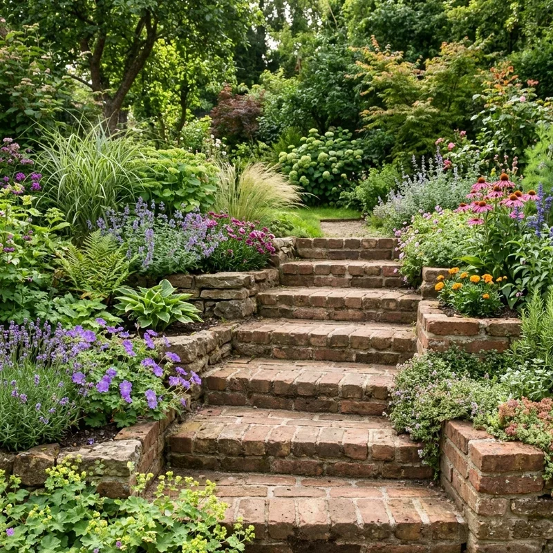 Brick Garden Steps Ideas