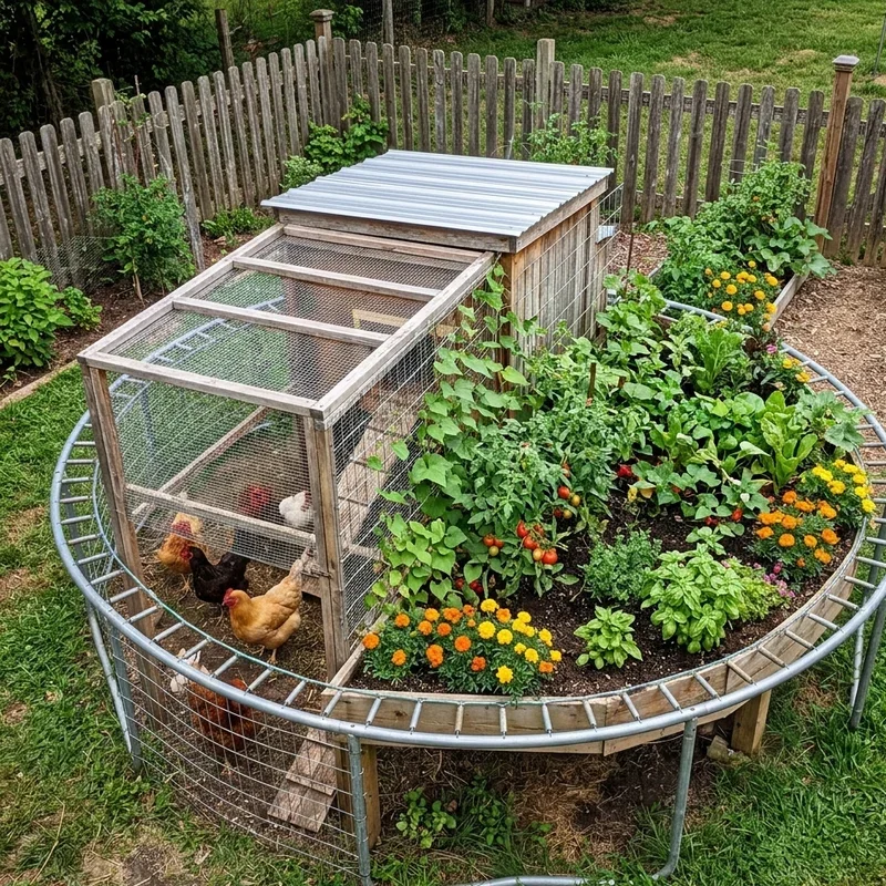 Trampoline Frame Garden Ideas