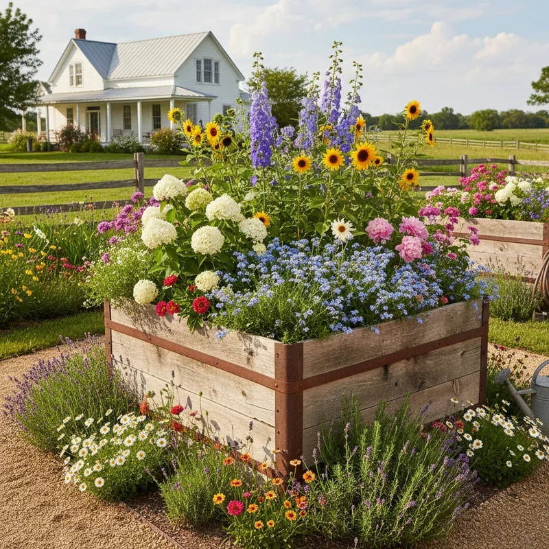 15 Farmhouse Flower Bed Ideas for Rustic Outdoor Charm