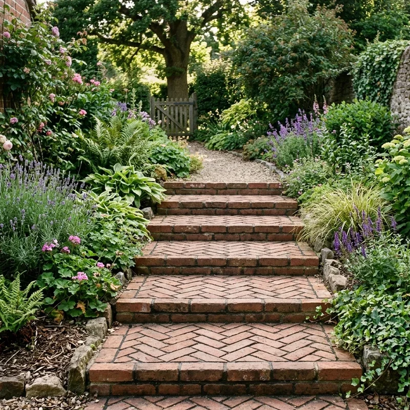 Brick Garden Steps Ideas
