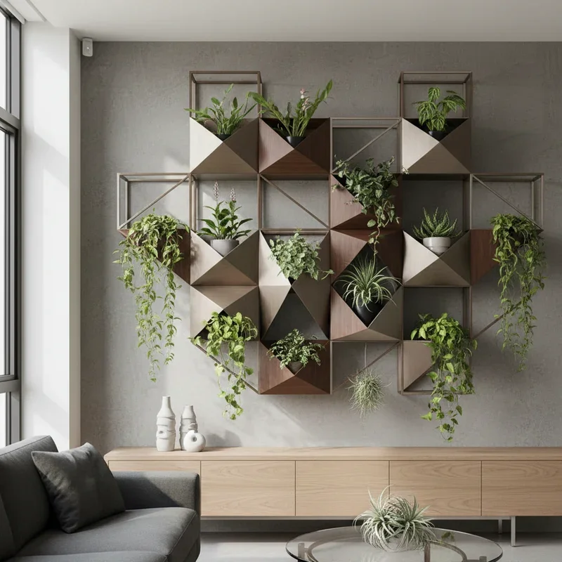 Living Room Plant Wall Shelf Ideas