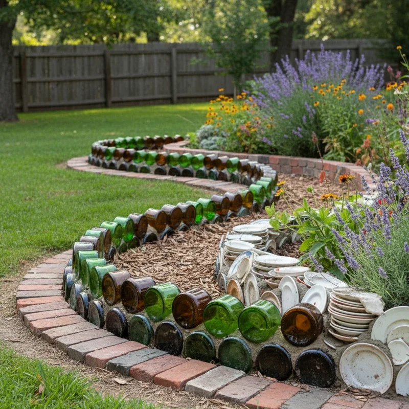 15 Recycled Garden Edging Ideas for a Greener Garden