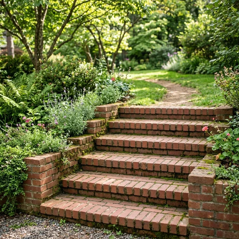 Brick Garden Steps Ideas