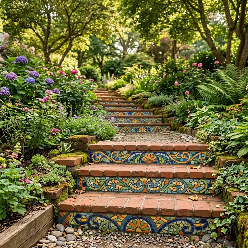 Brick Garden Steps Ideas