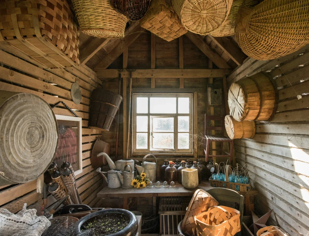A Garden Shed Setup That Keeps Soil, Fertilizer, and Hand Tools Organized and Dry