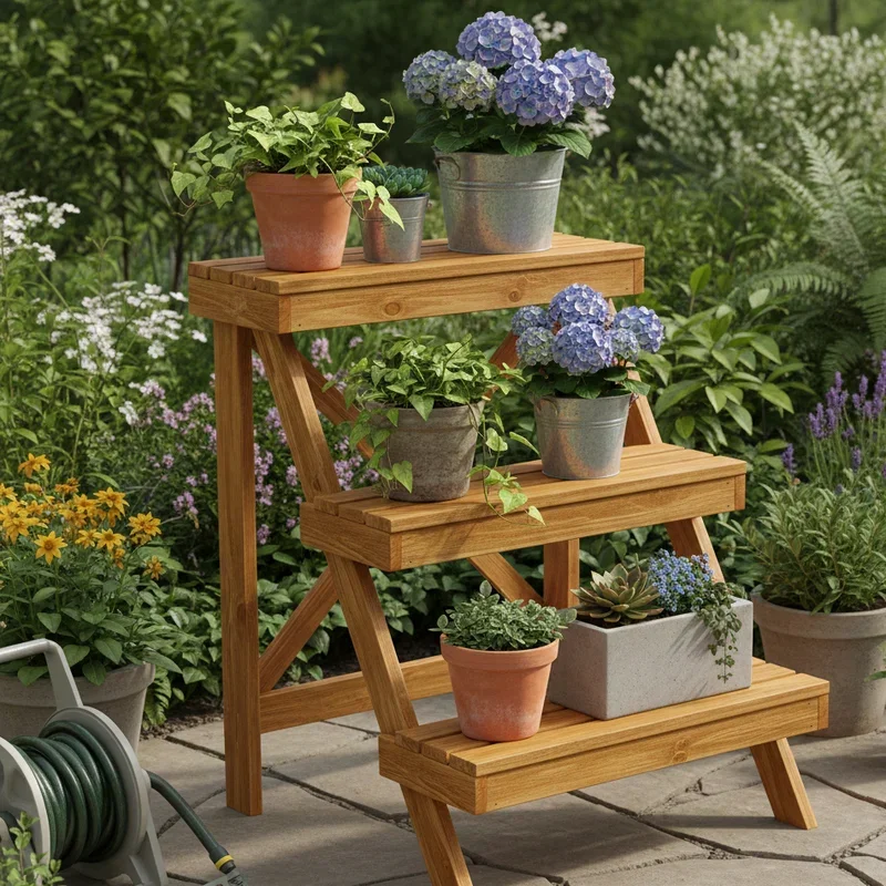 DIY Wood Outdoor Plant Stand Ideas