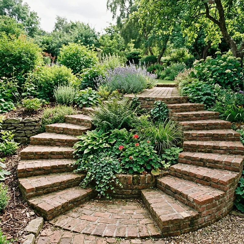 Brick Garden Steps Ideas