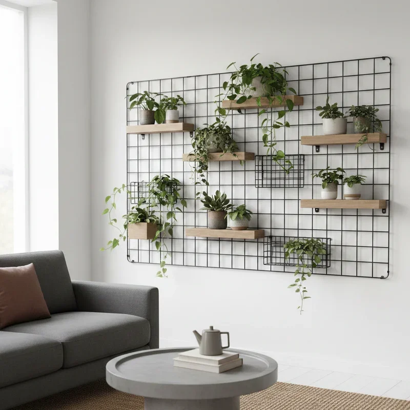 Living Room Plant Wall Shelf Ideas