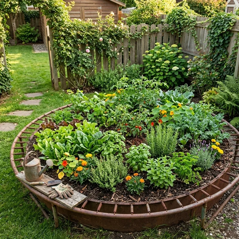 Trampoline Frame Garden Ideas