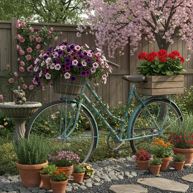 15 Old Bicycle Garden Ideas for Vintage Outdoor Style