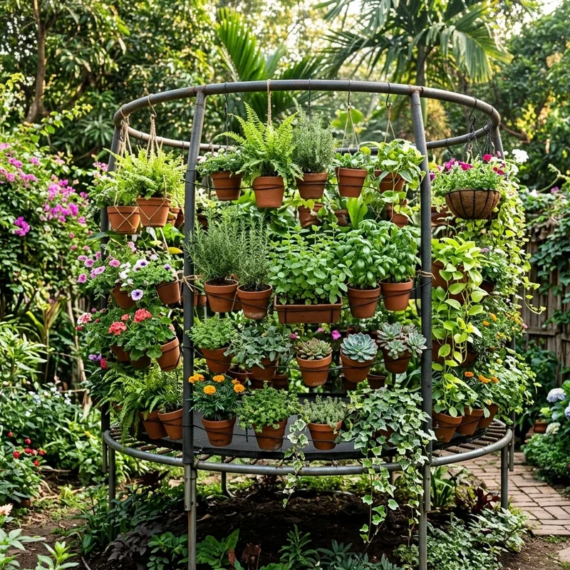 Trampoline Frame Garden Ideas