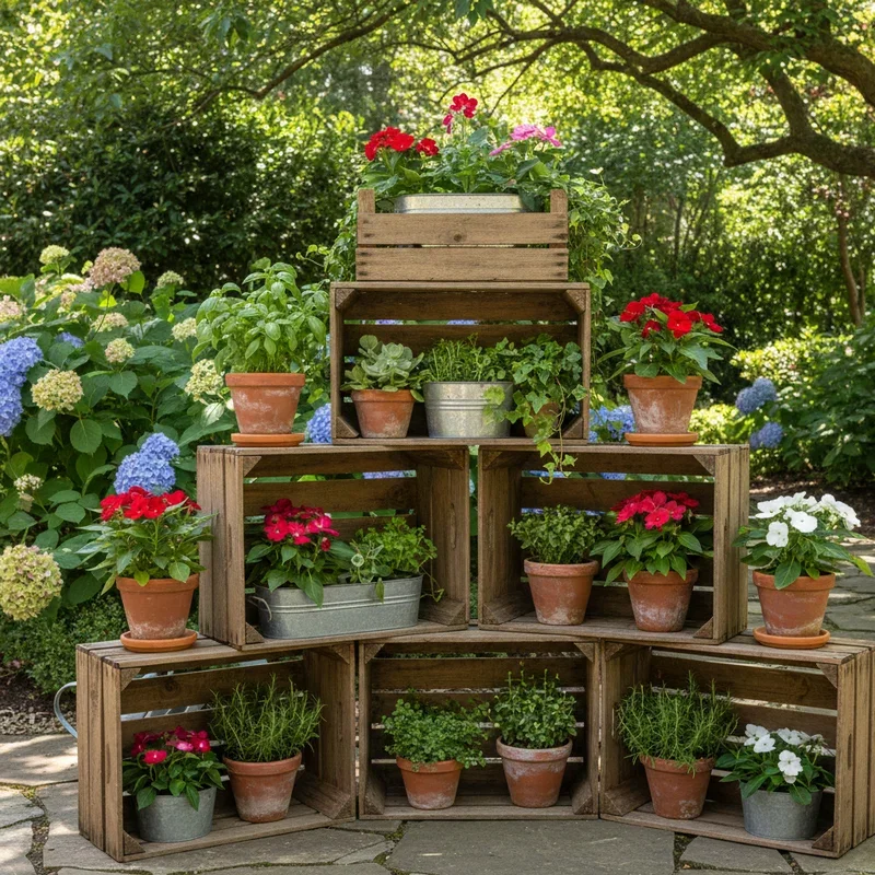 DIY Wood Outdoor Plant Stand Ideas