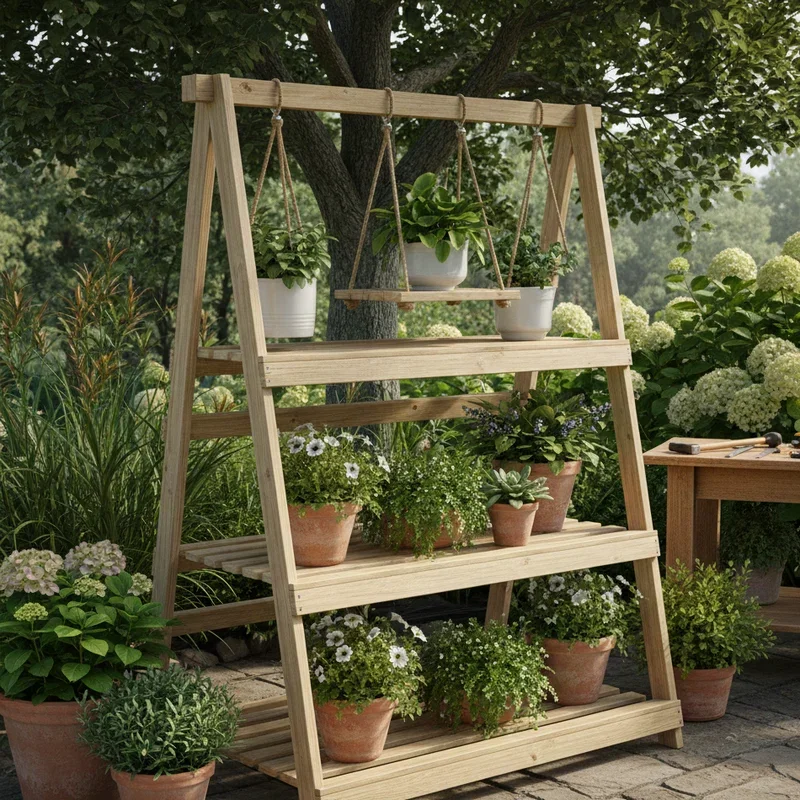 DIY Wood Outdoor Plant Stand Ideas