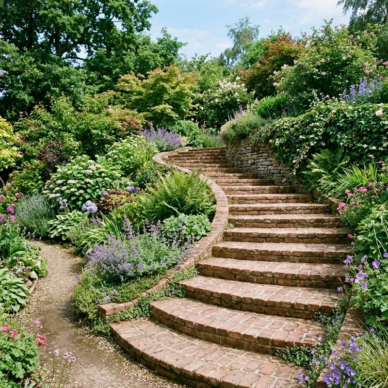 Brick Garden Steps Ideas