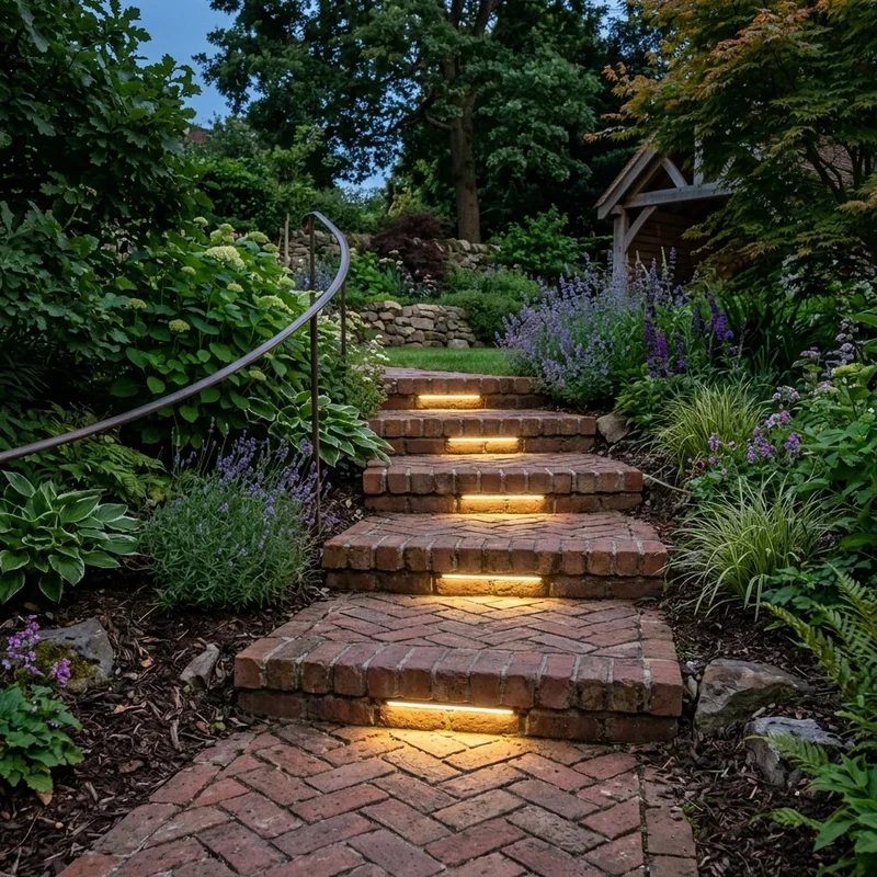 Brick Garden Steps Ideas