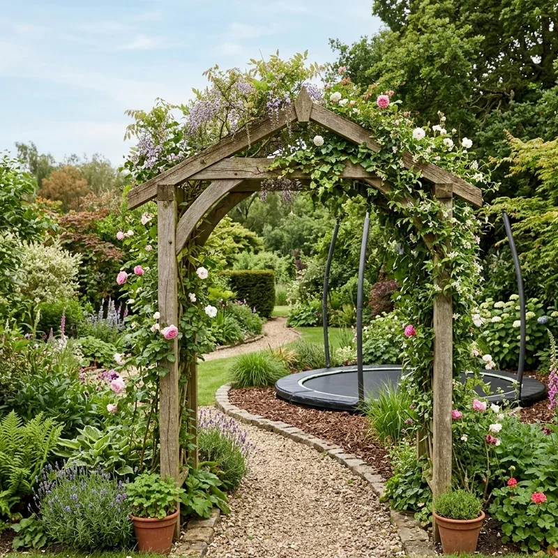 Trampoline Frame Garden Ideas