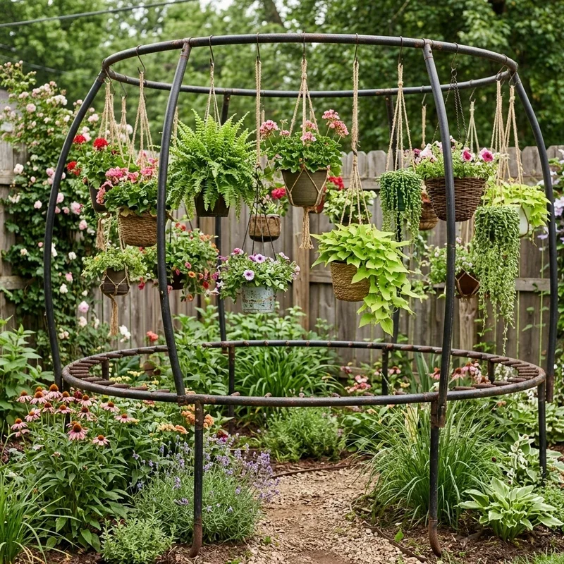 Trampoline Frame Garden Ideas