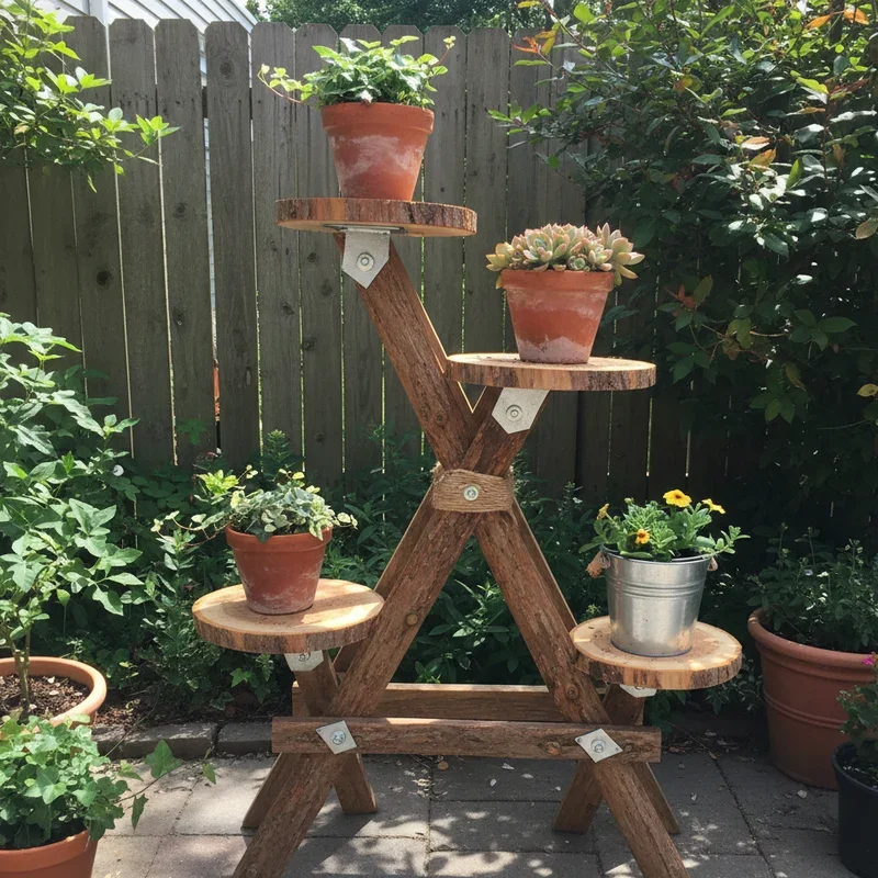 DIY Wood Outdoor Plant Stand Ideas