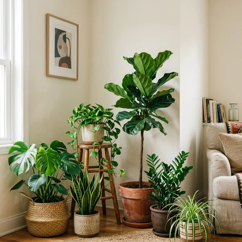 Living Room Plant Corner Ideas