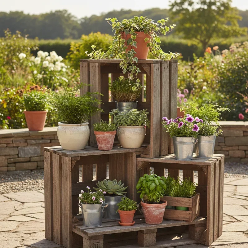 DIY Wood Outdoor Plant Stand Ideas