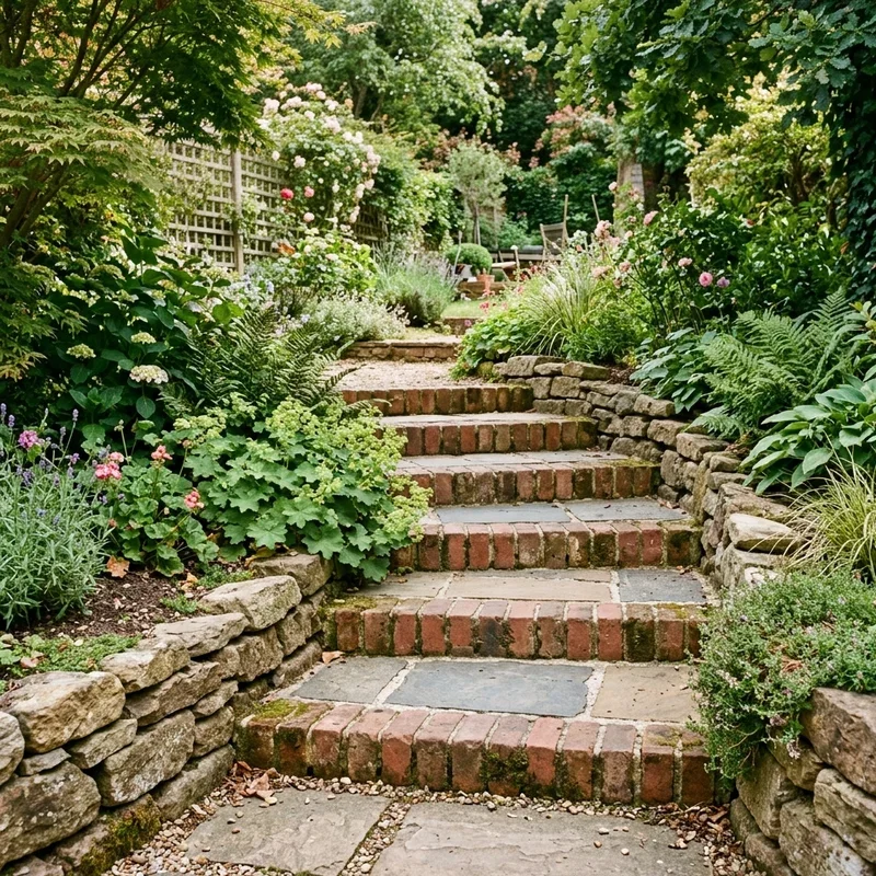 Brick Garden Steps Ideas