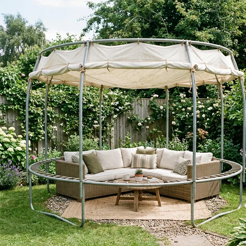 Trampoline Frame Garden Ideas