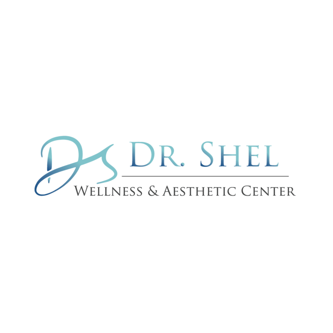 Logo for Dr. Shel Wellness & Aesthetic Center featuring stylized initials and text