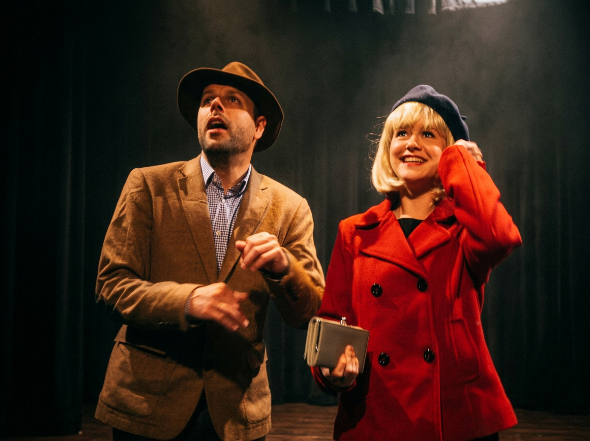 Two ETC actors performing A Bit of A Hitch