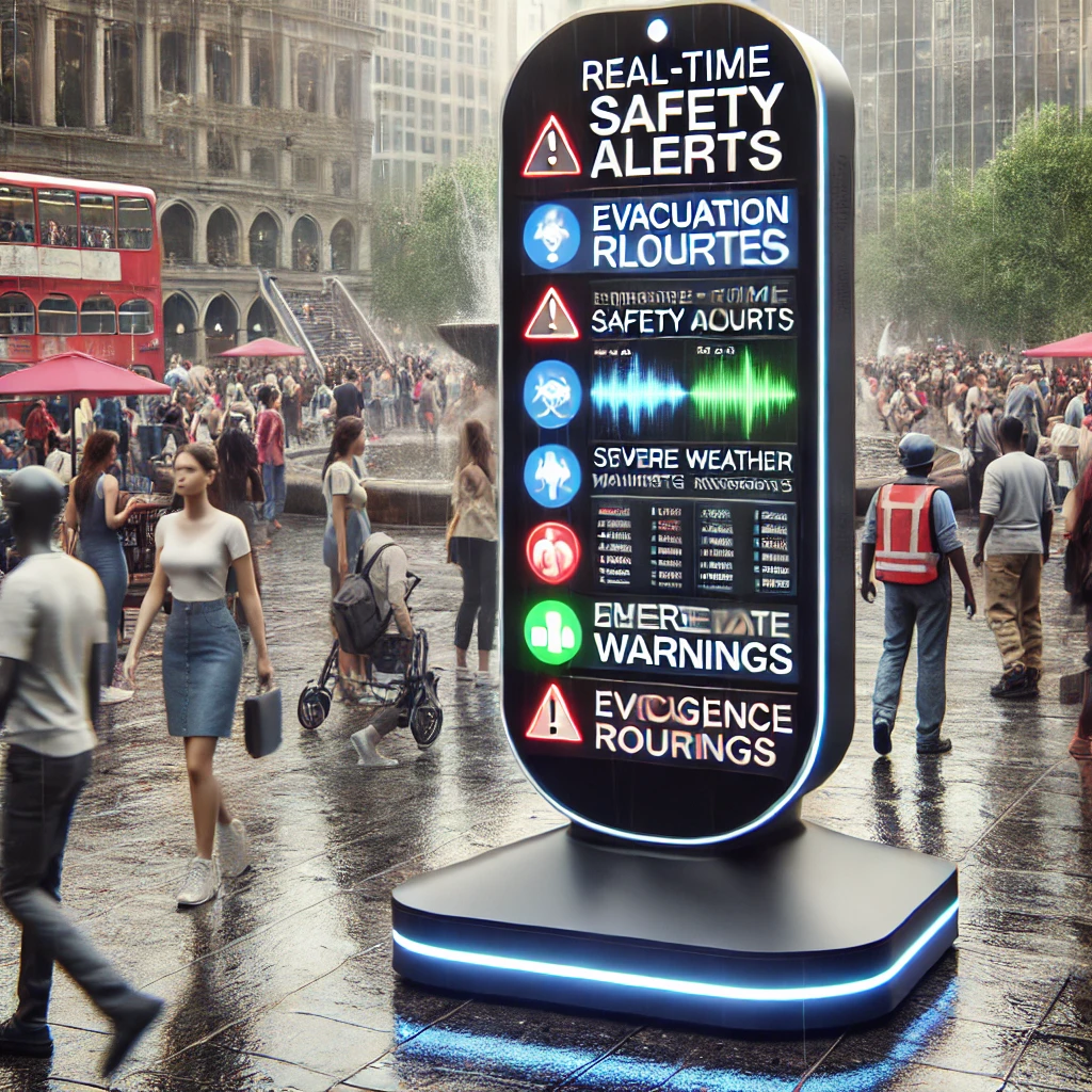 Digital Signage Robots for Public Safety: Communicating Real-Time Alerts