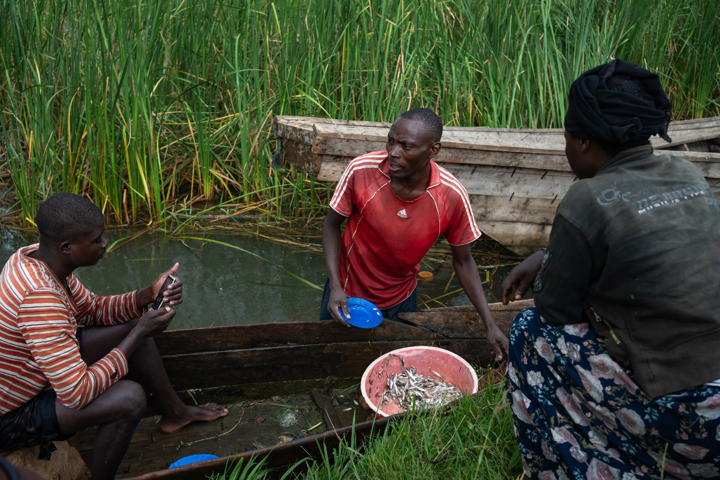 “I wish I understood where all the big fish have gone… These days, the once-abundant waters feel depleted, as if the fish are fleeing.” Claude, a sambaza fisherman on Lake Kivu
in Mugonero, Rwanda, earns about 500 Rwandan francs per day (approximatel