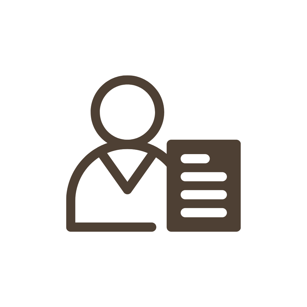Icon of a person with a document