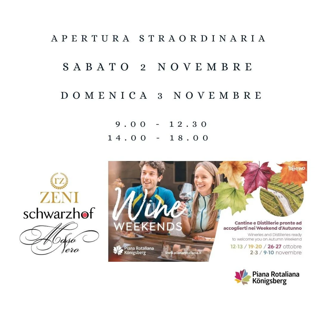 Apertura straordinaria per questo fantastico fine settimana in Piana Rotaliana!! Vi aspettiamo in cantina!!! @visitpianarotaliana 

👉 SABATO 2 NOVEMBRE
👉 DOMENICA 3 NOVEMBRE

🕙  9.30 - 12.30
🕙 14.00 - 18.00