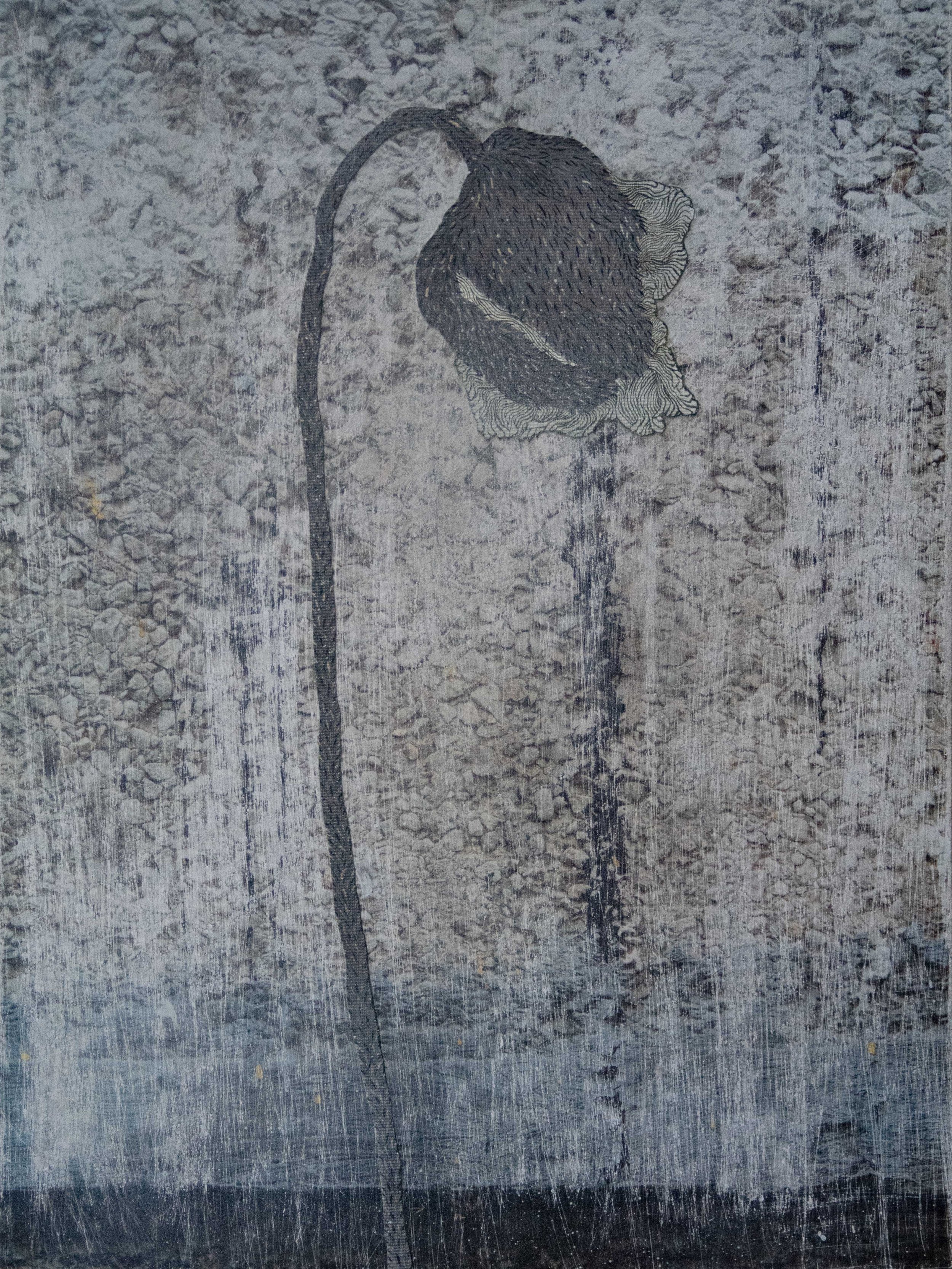 PVT22 - GREY ASPHALT POPPY
COLLAGE ( C PRINT+ OIL ON CANVAS) 42X30 CM // 16,5X11,8 IN