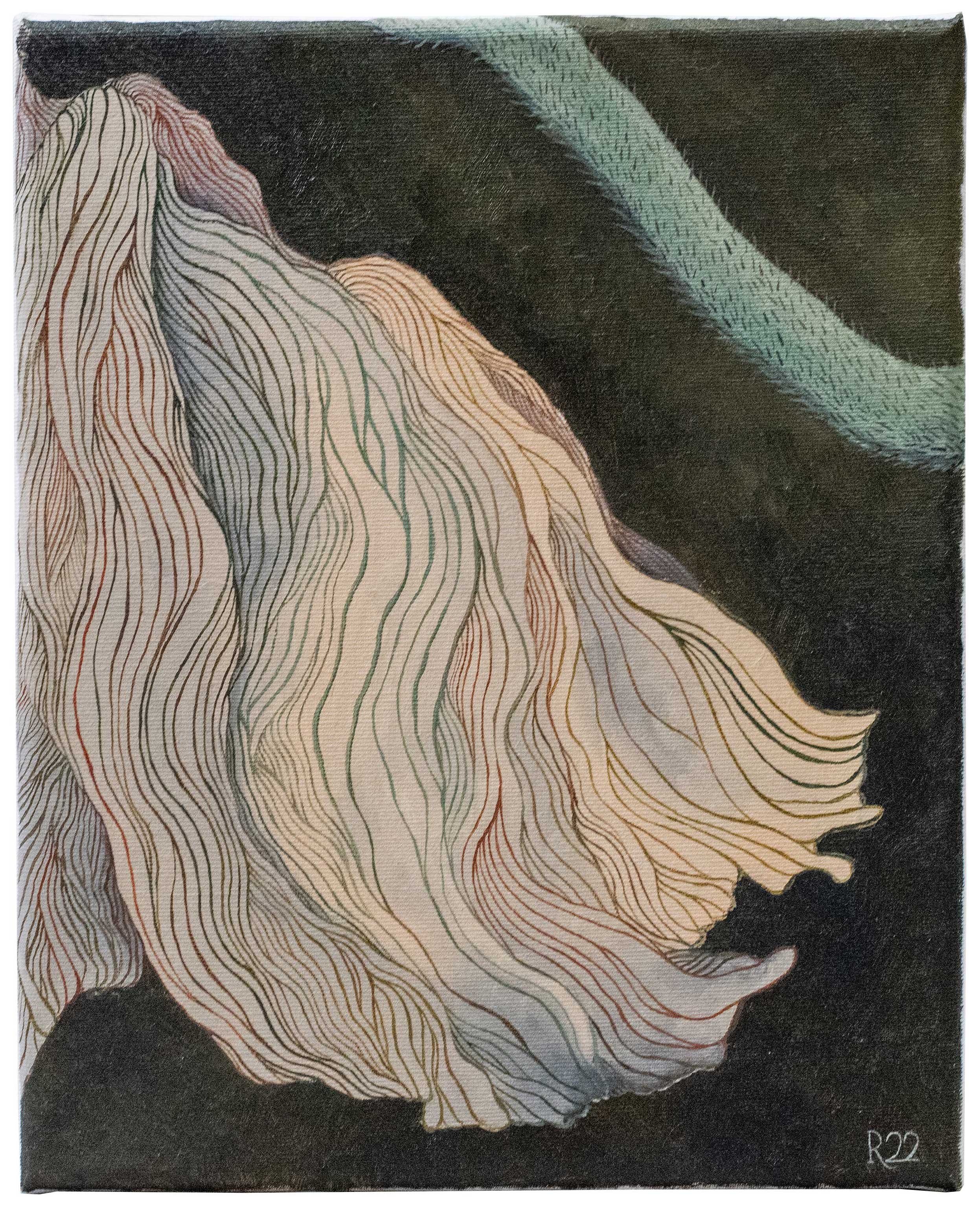 PVT29 - ROSE POPPY ON GREEN GROUND
OIL ON CANVAS 30X24 CM // 11,8X9,4 IN