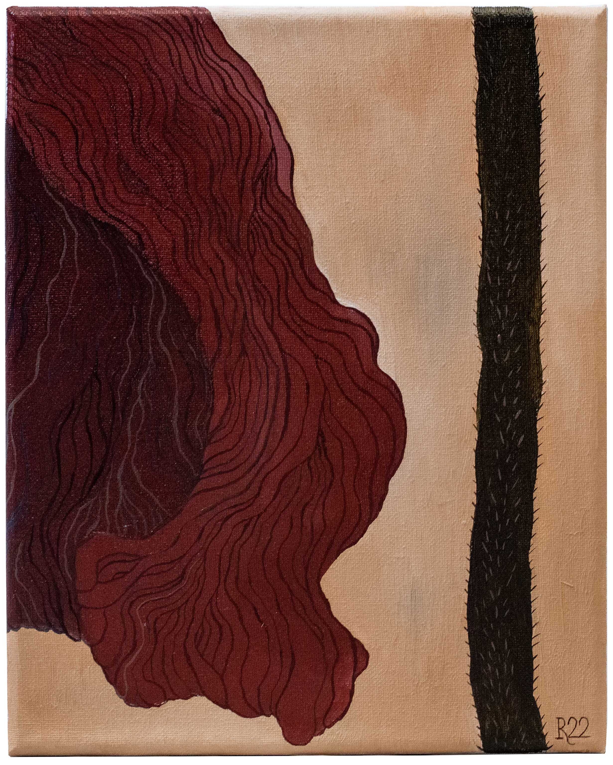 PVT34 - RED POPPY WITH STEM ON BEIGE GROUND
OIL ON CANVAS 30X24 CM // 11,8X9,4 IN