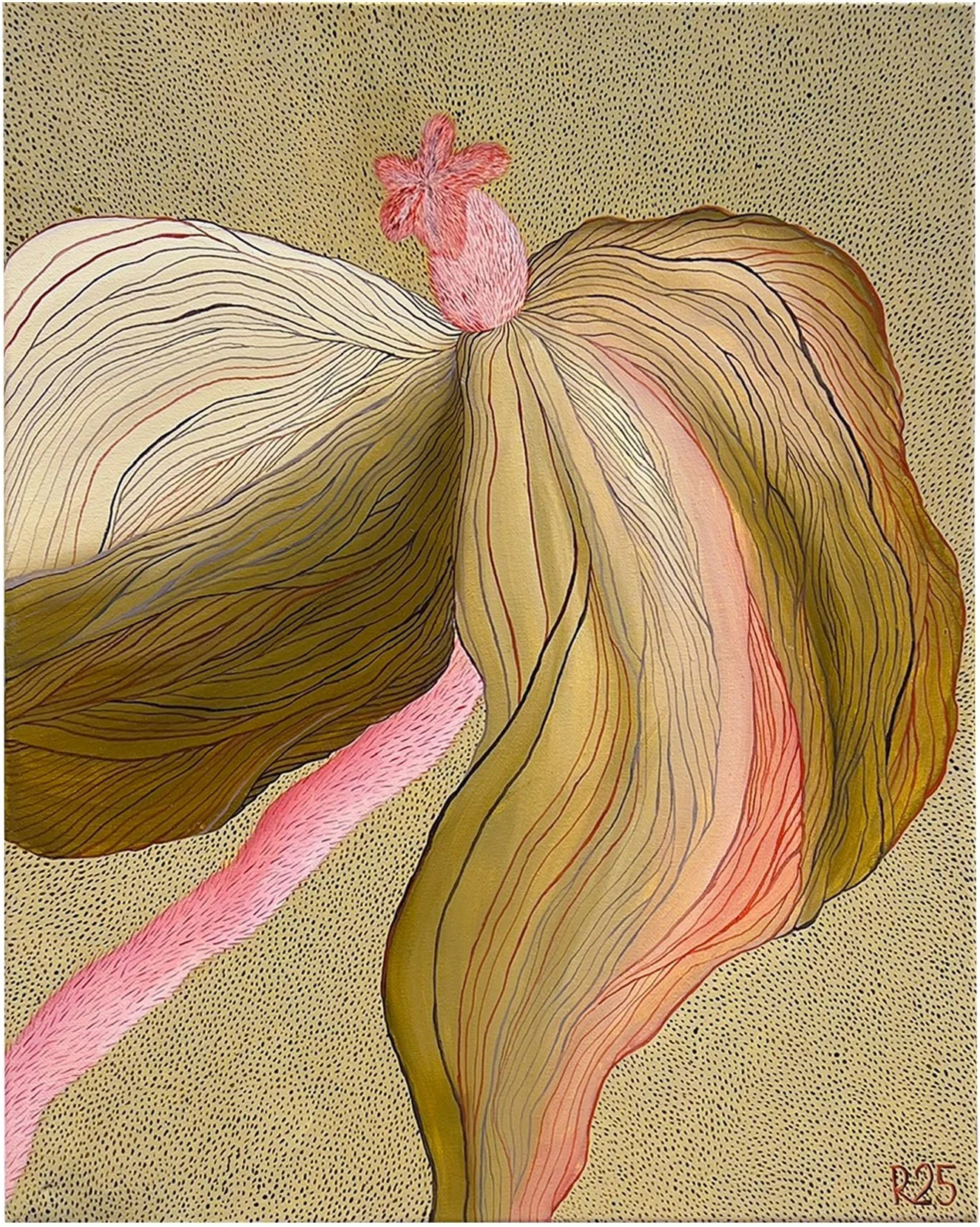 PVT49, Soft Power, 2025, huile sur toile, 70 × 50 cm