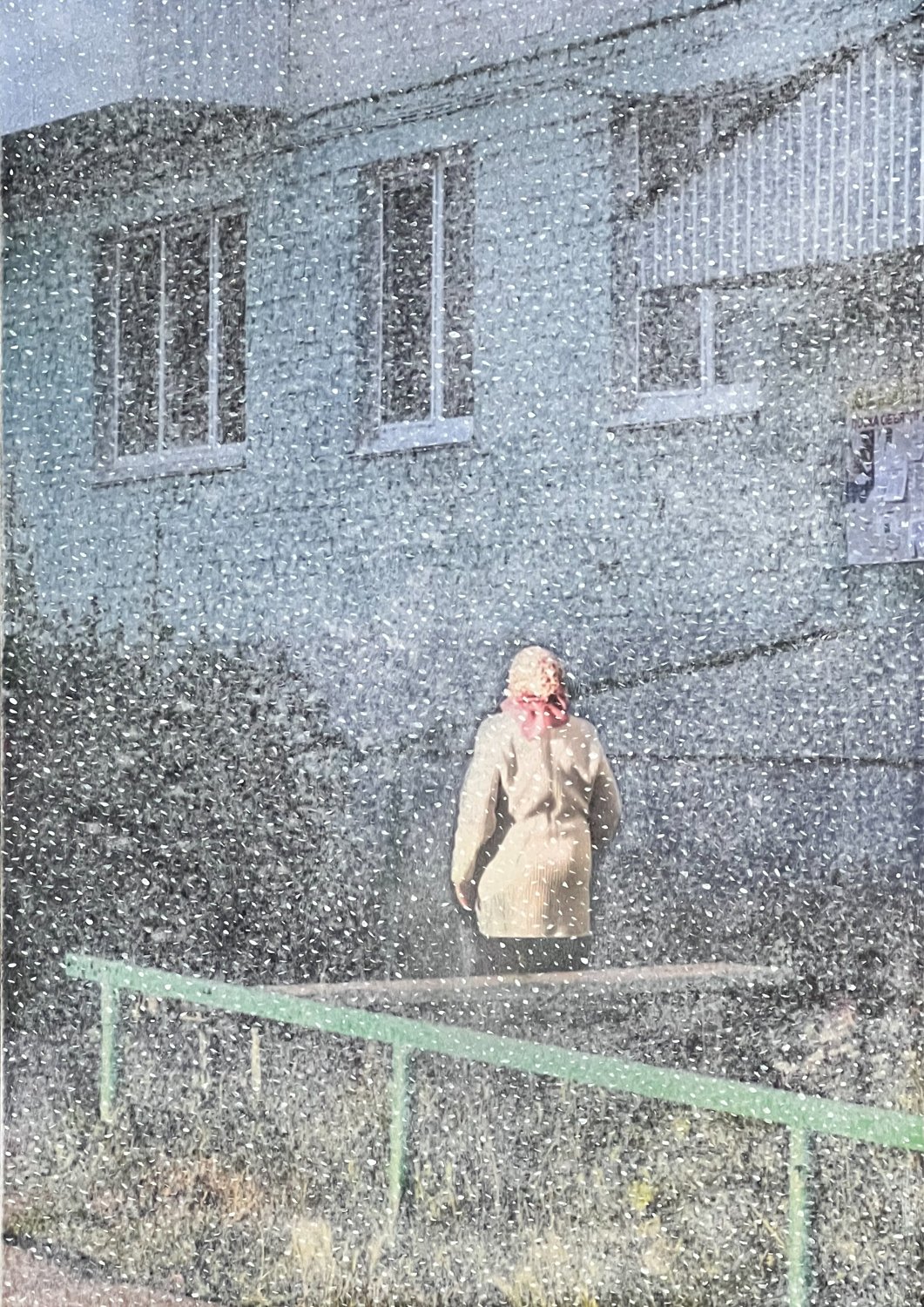 D011, Babouchka tatare, 2023, techniques mixtes sur papier (C-print, acrylique et spray), 42 × 30 cm