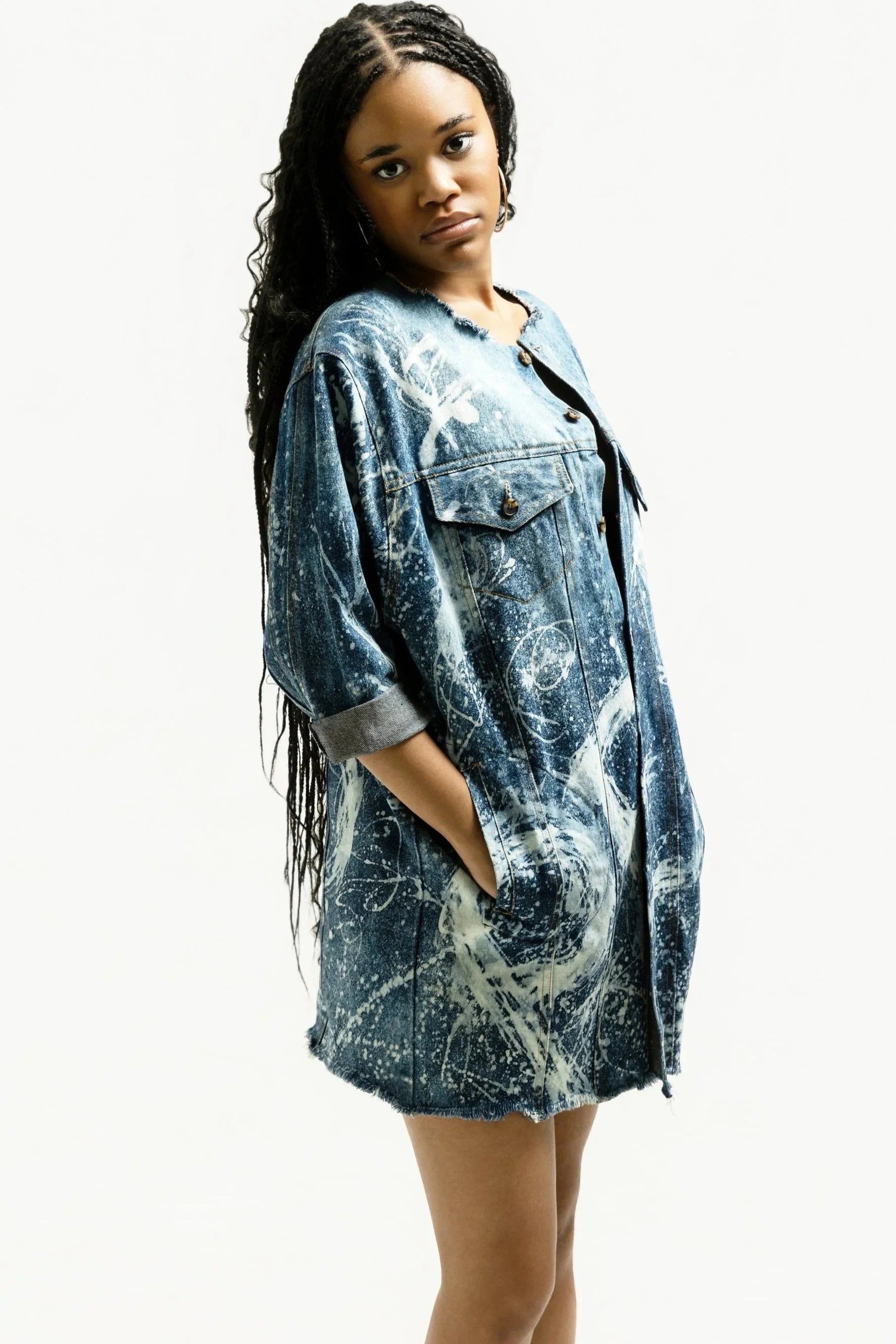 MEAN JACKET, denim, graphatti, anti-print