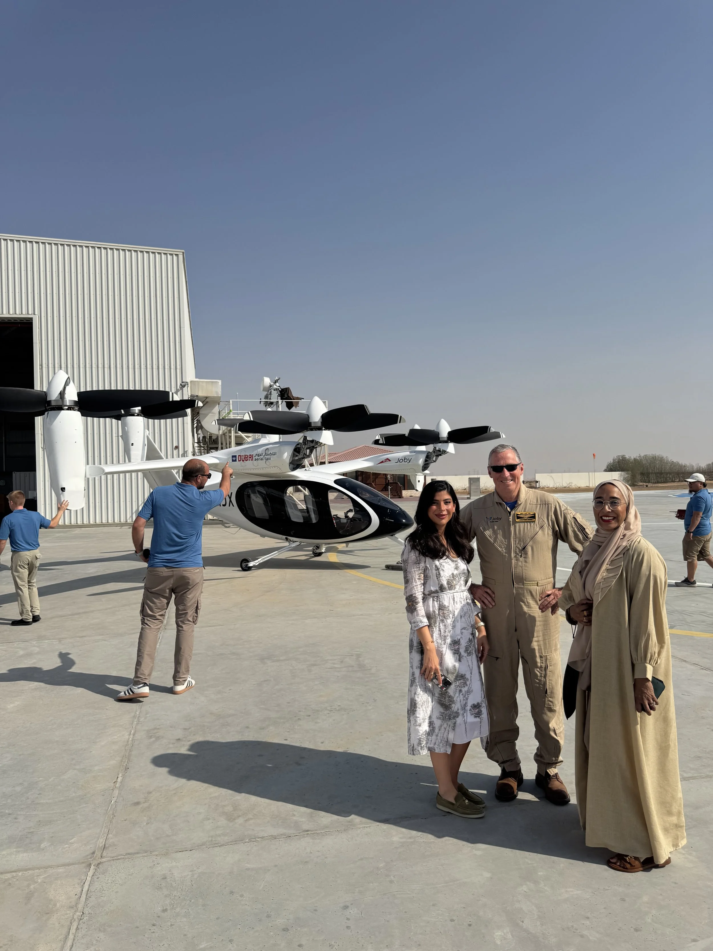 Department for Economy & Tourism attending Joby's first test flights in Dubai
