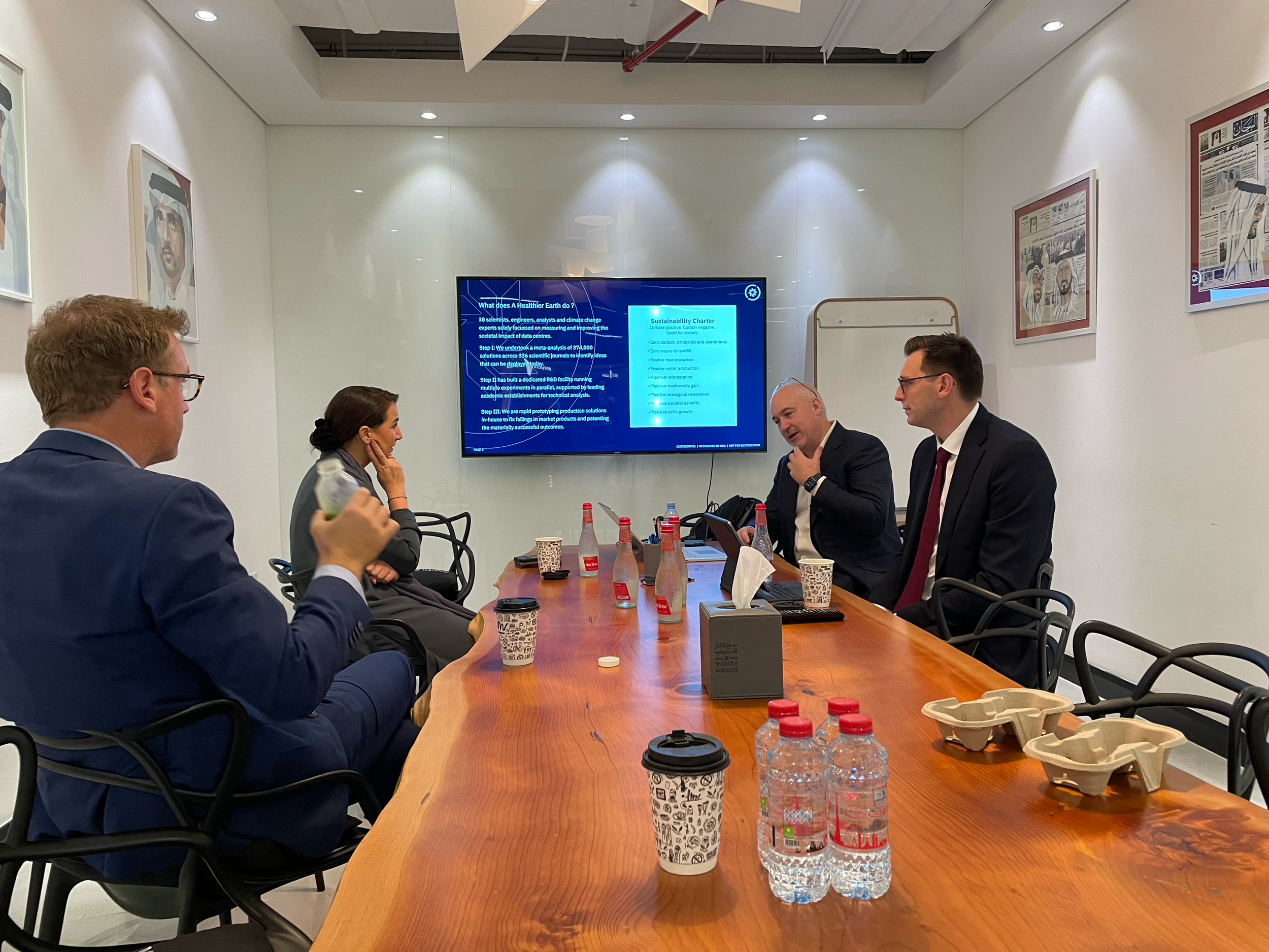 HE Mariam Almheiri, Minister of Climate Change and Food Security meet with A Healthier Earth and Pure DC