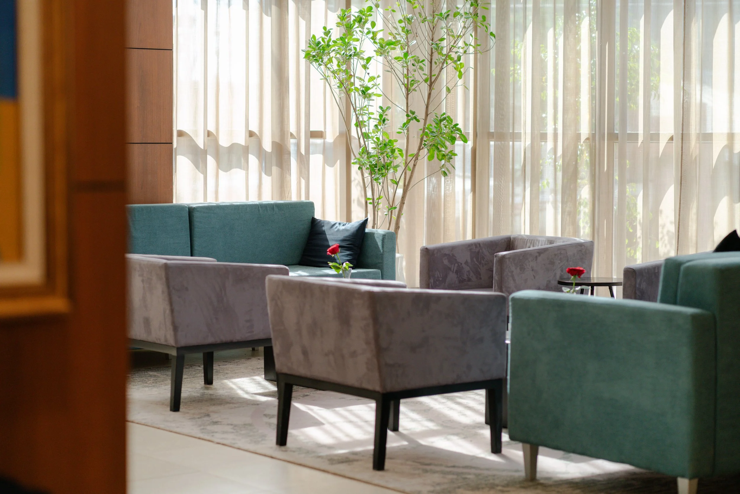 hotel photography of hilton addis ababa airport in africa by miguel gomes professional hotel and hospitality photographer. photography featuring interior design of the lounge from the interior.