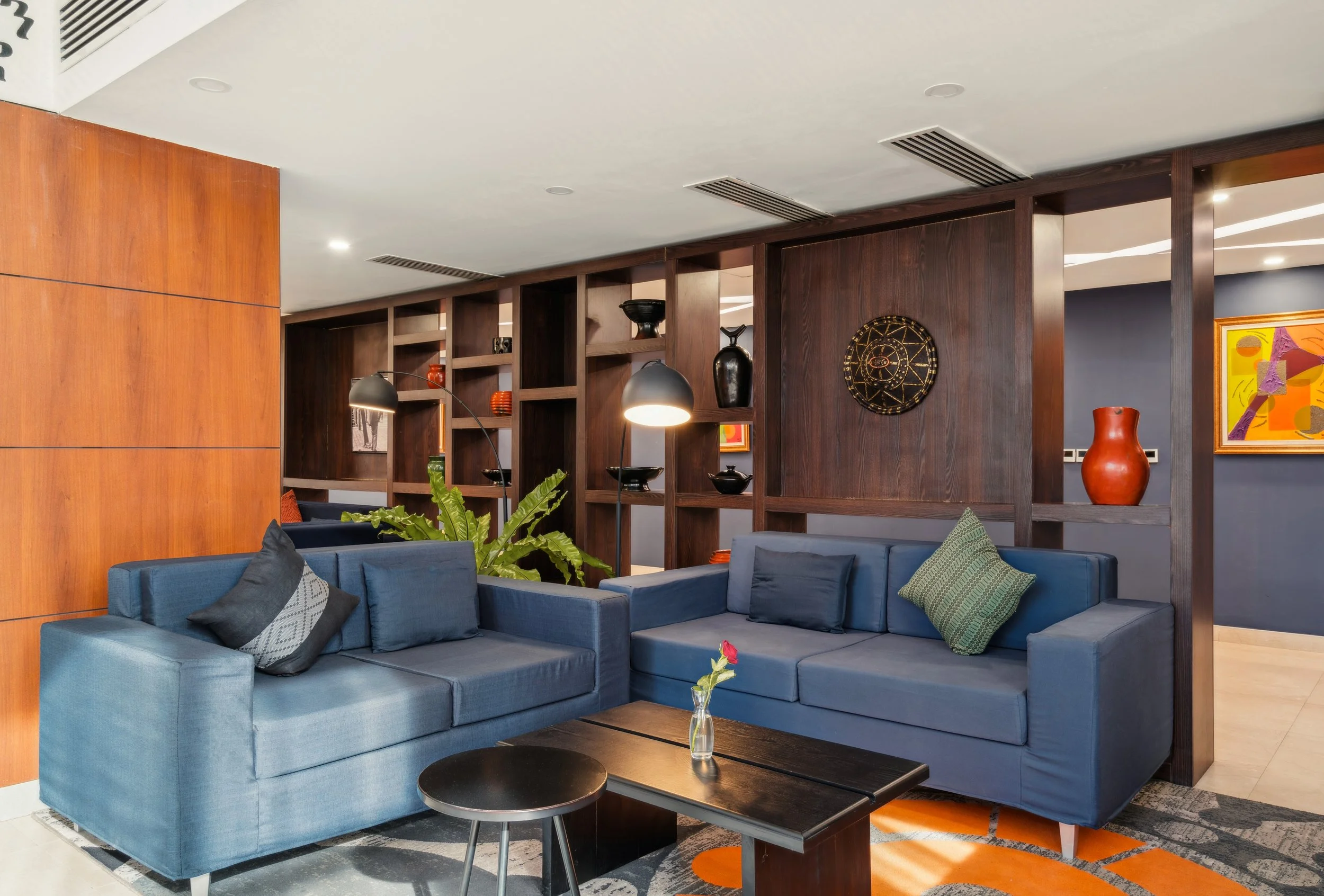 hotel photography of hilton addis ababa airport in africa by miguel gomes professional hotel and hospitality photographer. photography featuring interior design of the lounge from the interior.