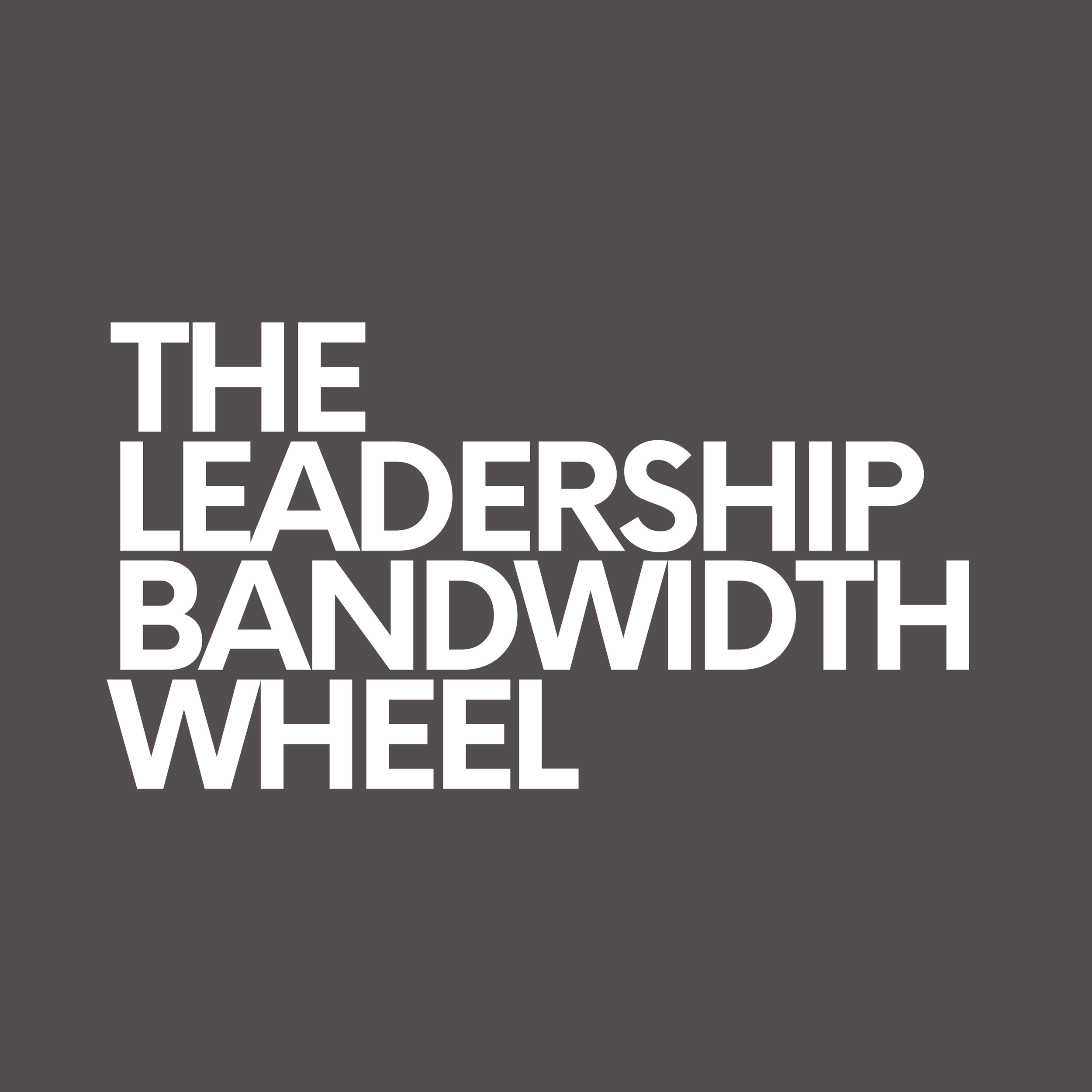 Text on dark gray background: 'The Leadership Bandwidth Wheel'.