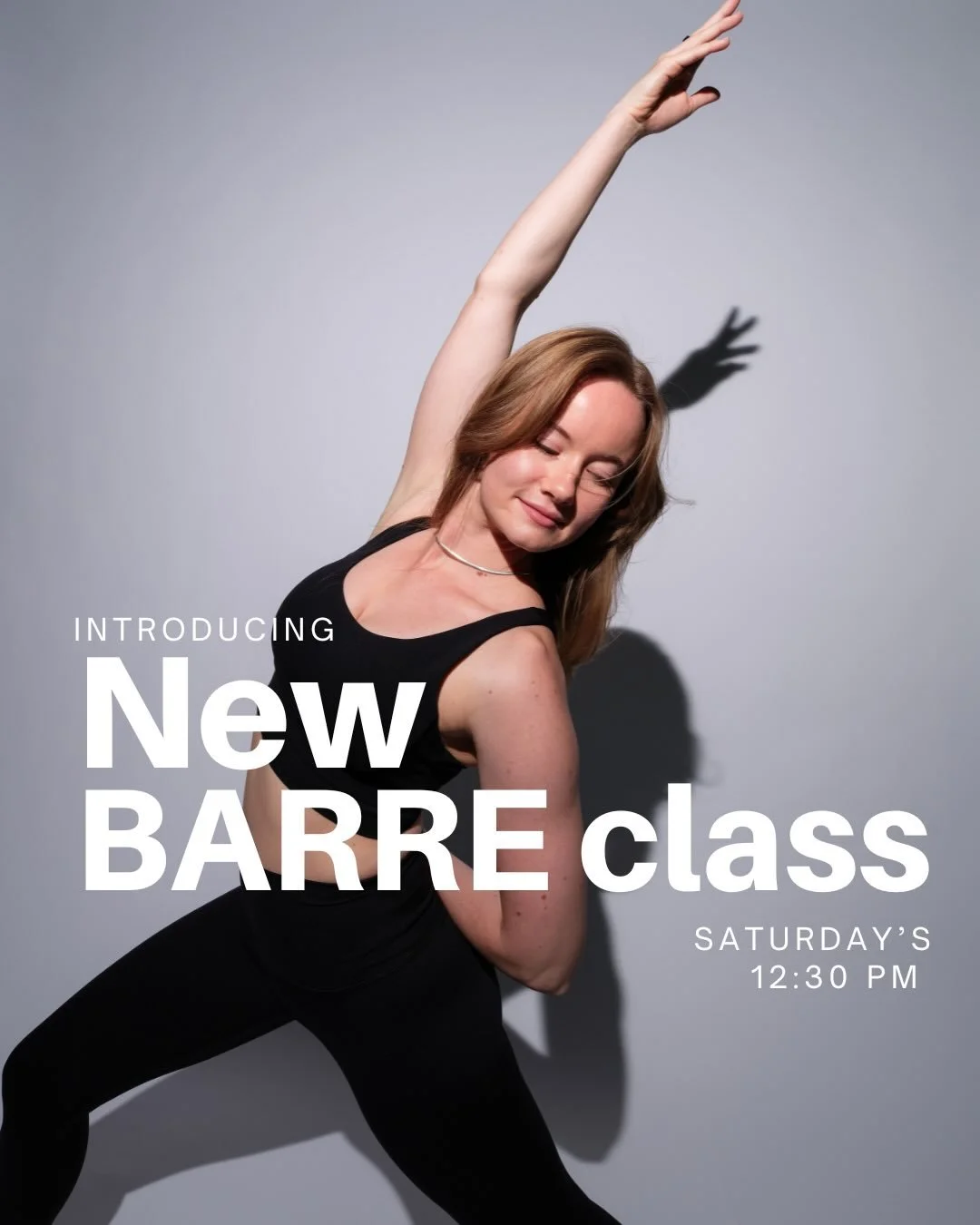 A new way to move is here.⁠ 🖤
⁠
BARRE now every Saturday at 12:30 PM, starting this Saturday, January 17.⁠
⁠
Strong. Sculpted. Aligned.⁠
⁠
Be part of the class this Saturday.❤️&zwj;🔥