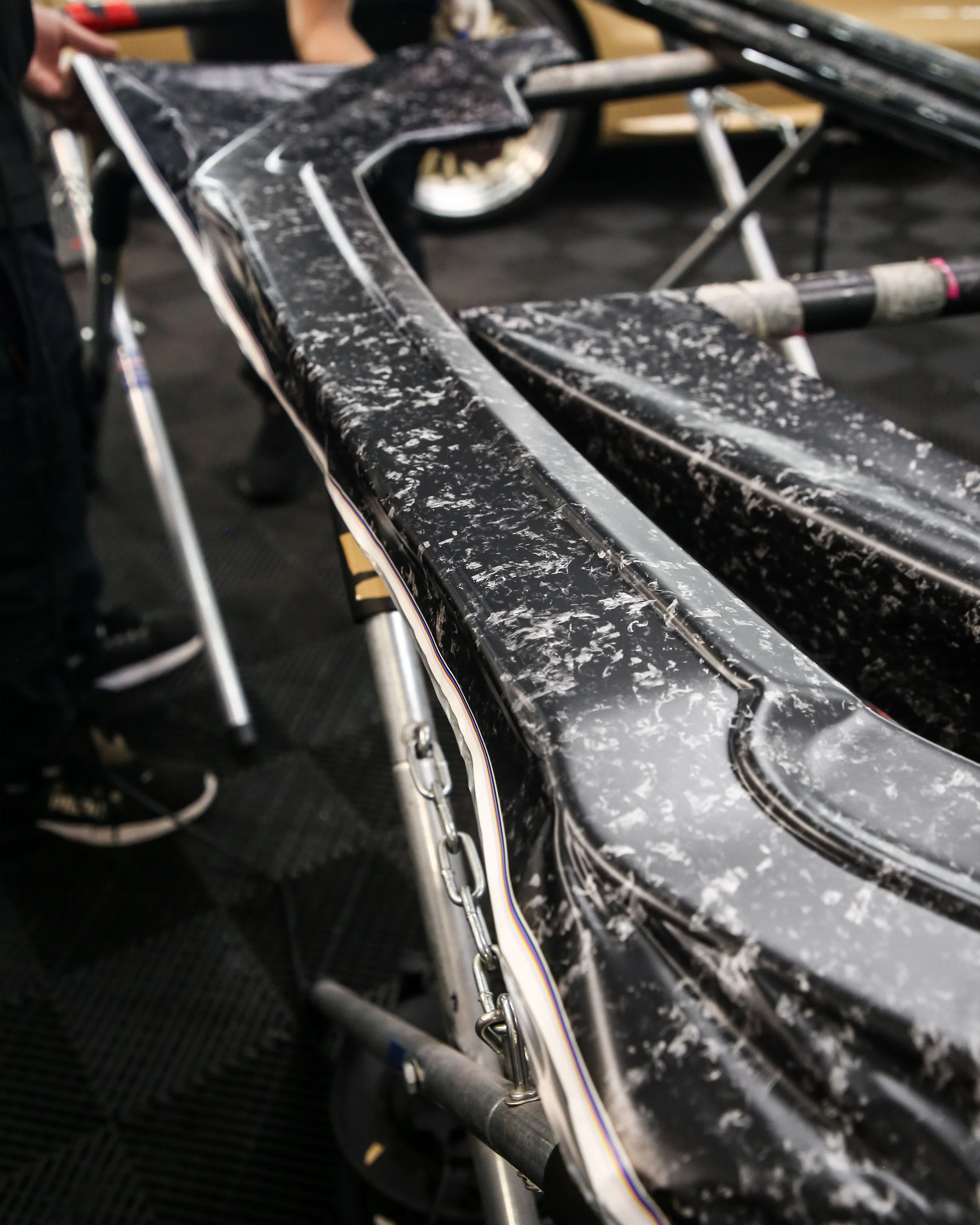 audi A5 8T s-line exterior trims front splitter and rear diffuiser wrapped in 3M matte satin forged carbon wrapping vinyl