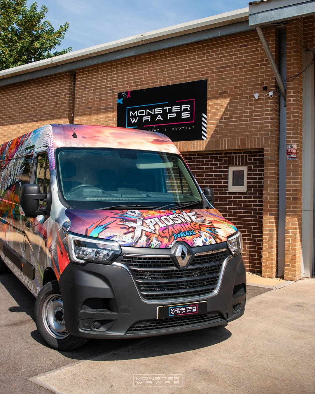 Xplosive Gaming fully custom designed digitally printed commercial branded wrap