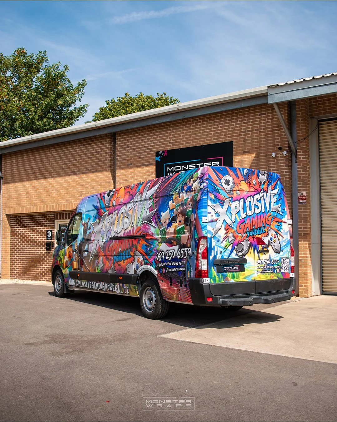 Xplosive Gaming fully custom designed digitally printed commercial branded wrap