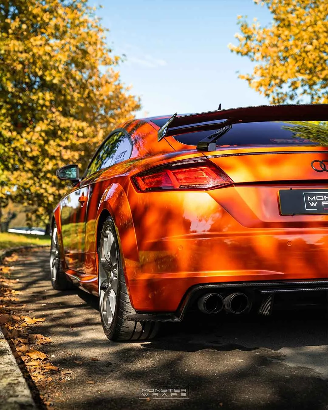 Audi TTS MK3 full colour change wrap 3M 2080 Gloss Fiery Orange