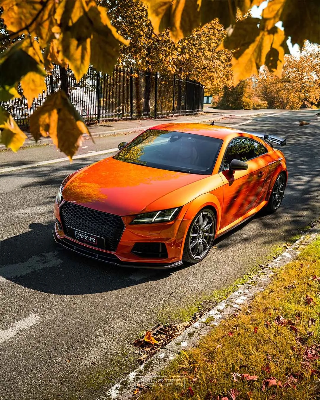 Audi TTS MK3 full colour change wrap 3M 2080 Gloss Fiery Orange