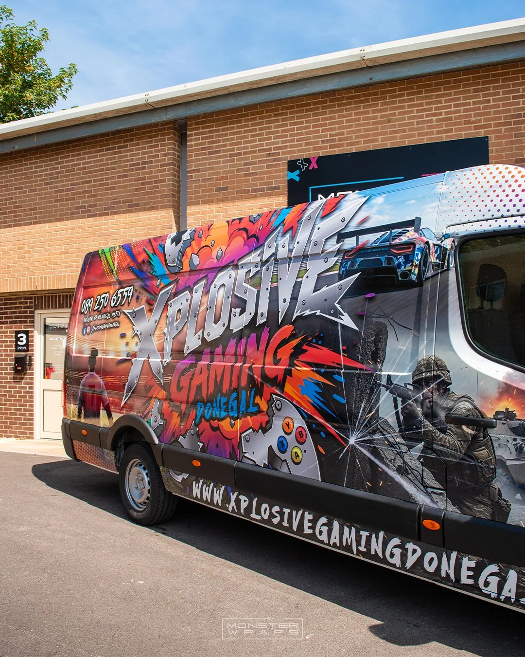 Xplosive Gaming fully custom designed digitally printed commercial branded wrap